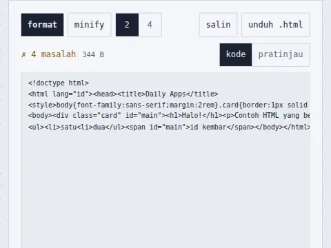 HTML Formatter & Validator