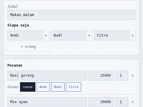Patungan (Split Bill)